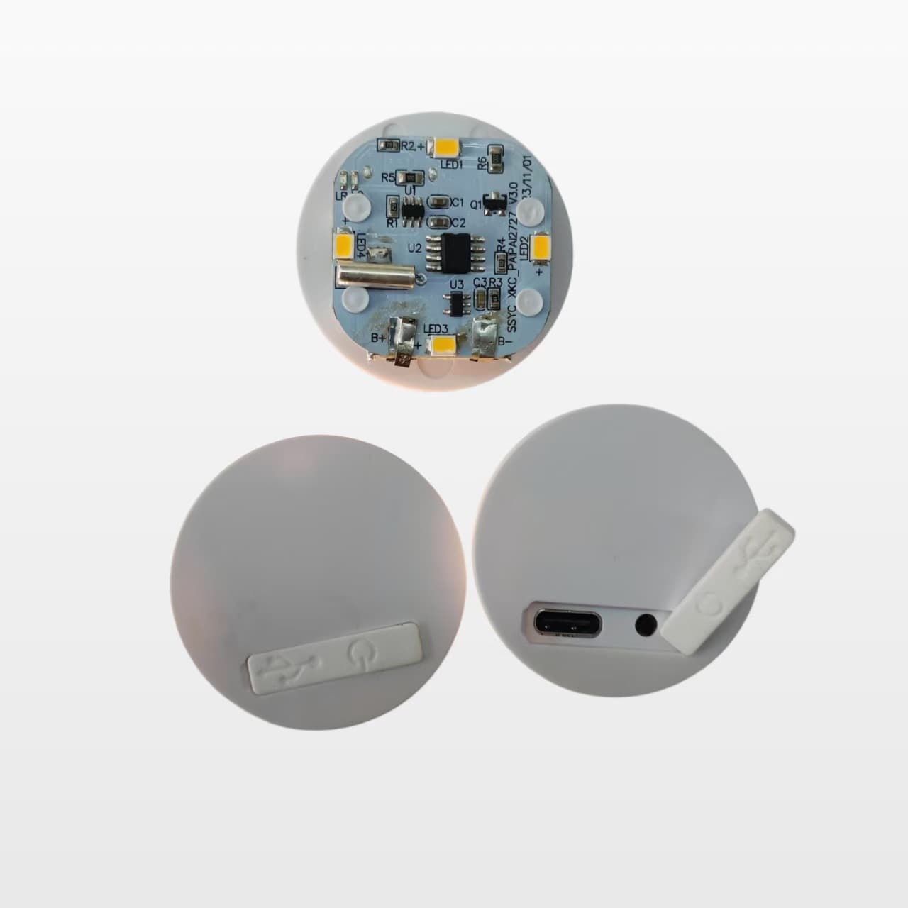 38mm Tap Light Mini Round Ceramic Silicone Wood Single Color Warm Light TP-C Charging Toy Glow Accessory Base