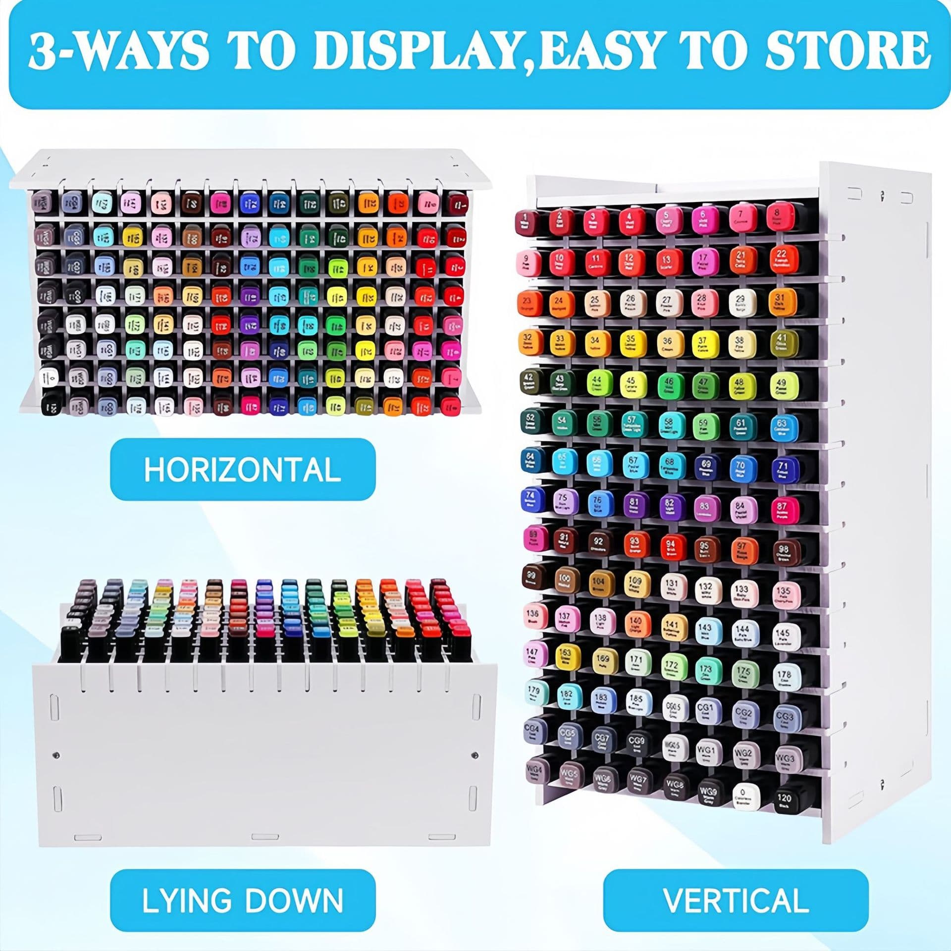 Cross-Border Children's Colored Pen Storage Box Desktop Pen Holder Storage Rack Slanted Watercolor Pen Marker Pen Storage Rack