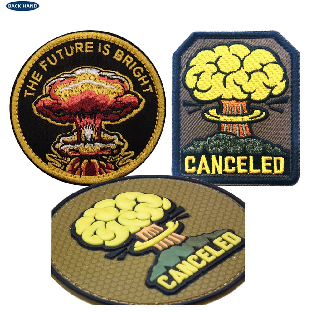 Return to the Future Series Badge Mushroom Cloud Armband Embroidered Cloth Sticker PVC Soft Glue Tactical Morale Armband Bag Sticker