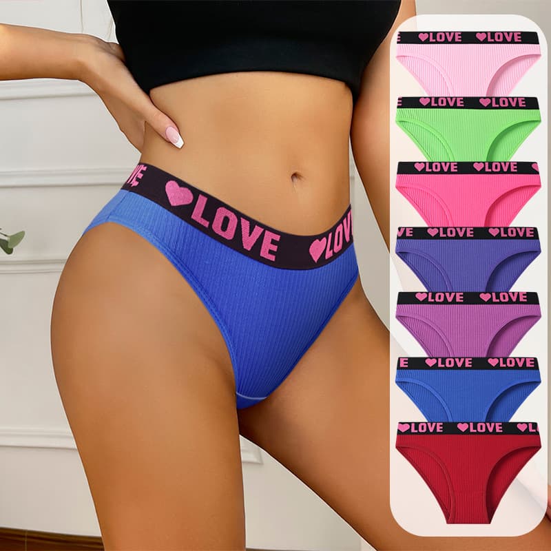 Low Waist Sports Cotton Underwear Breathable Comfortable Colorful Knitted Panties Simple Design Suitable for Teenage Girls
