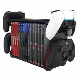 PS5 Game Bluetooth Controller Multi-Function Stand PS4 Game Disc Storage Rack Accessories
