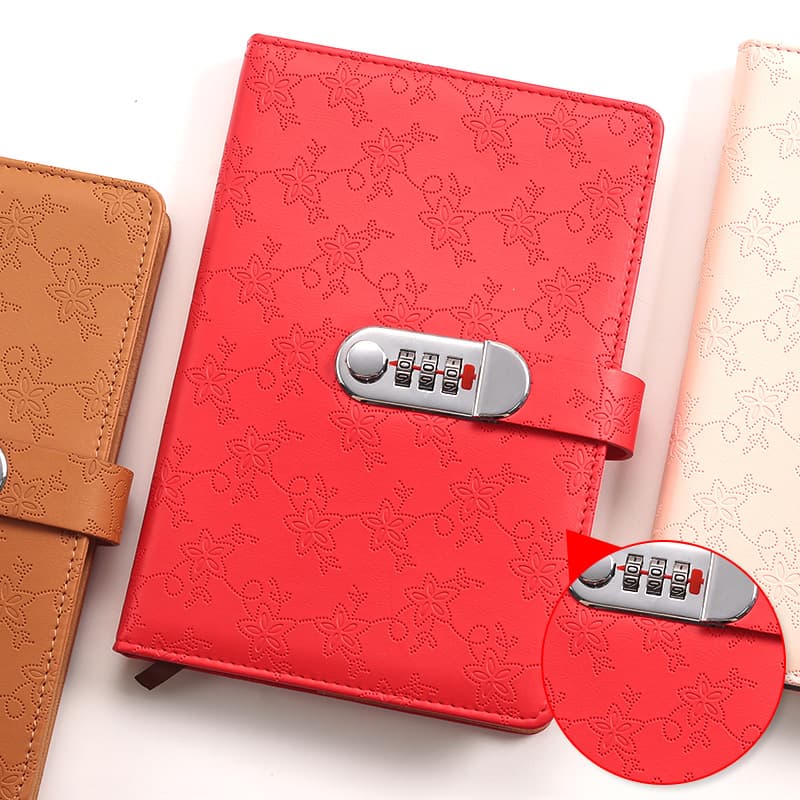 New multifunctional password book, small fresh notepad with lock, exquisite gift diary, advanced student notebook