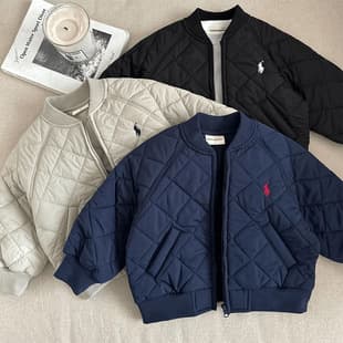 Kids Cotton Padded Jacket 2025 Autumn/Winter New Style Boys Girls Embroidery Trendy Baseball Jacket Quilted Coat