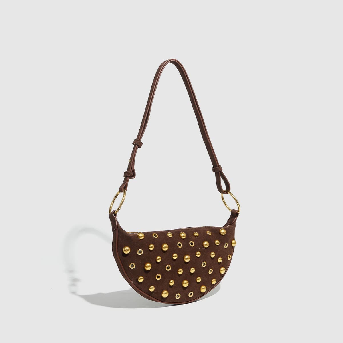 2025 New Cross-Border Best-Selling Motorcycle Vintage Shoulder Bag European and American Punk Rivet Y2K Rivet Crossbody Bag for Women