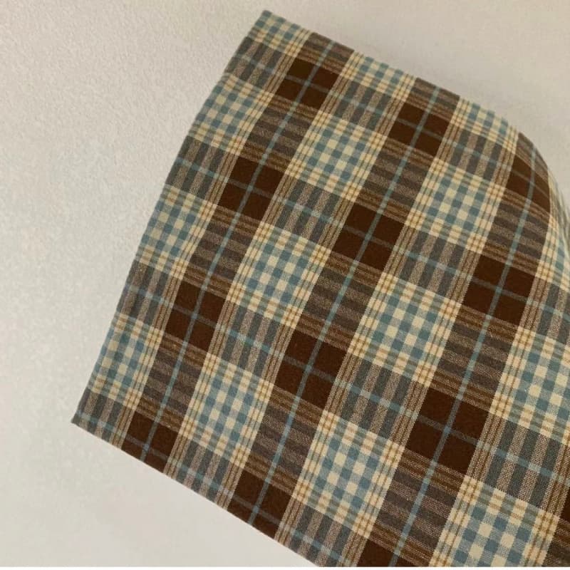 Korean Fabric Check Washed Cotton 20s Cloth Apparel Textile Fabric Bag Accessories DIY Handmade 2 Pieces Buy