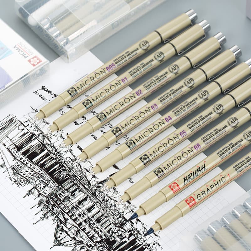 Japanese Sakura Needle Pen Student Gouache Pen Cartoon Design Sketch Pen Drawing Brush