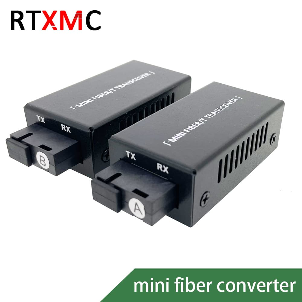 Mini fiber optic transceiver, 100Mbps single-mode single-fiber, Gigabit 1 optical 1 electrical single-mode single-fiber transceiver, SC port, 1 pair