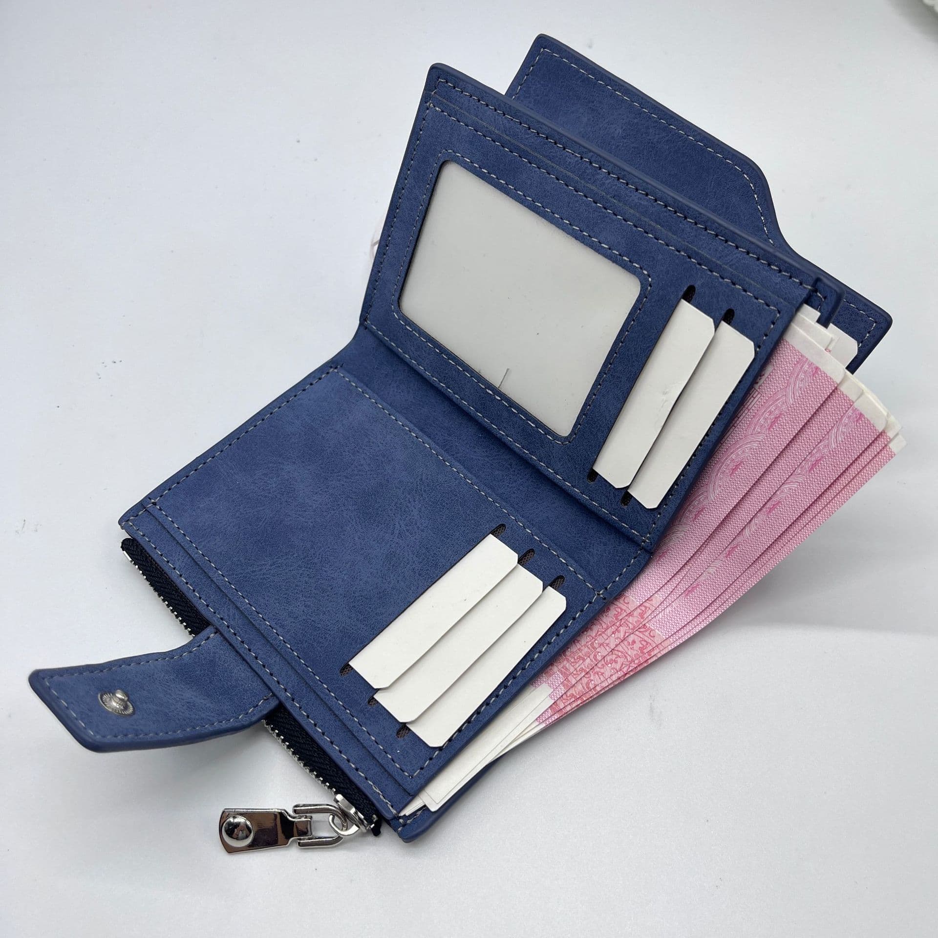 New Women's Wallet Short Zipper Clutch Korean Style Versatile Coin Purse Multi-Card Slot Snap Card Holder Factory Direct