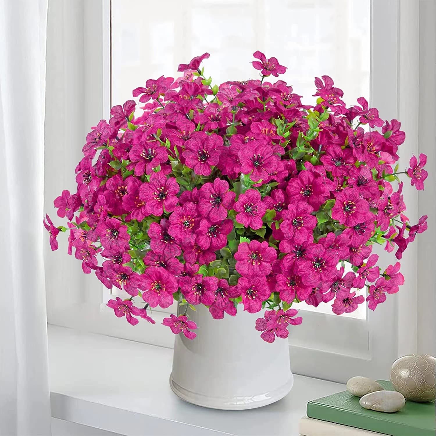 Violet Artificial Flowers Small Daisy Eucalyptus Fake Flower Arrangement Photography Props Living Room Outdoor Decorative Bouquet