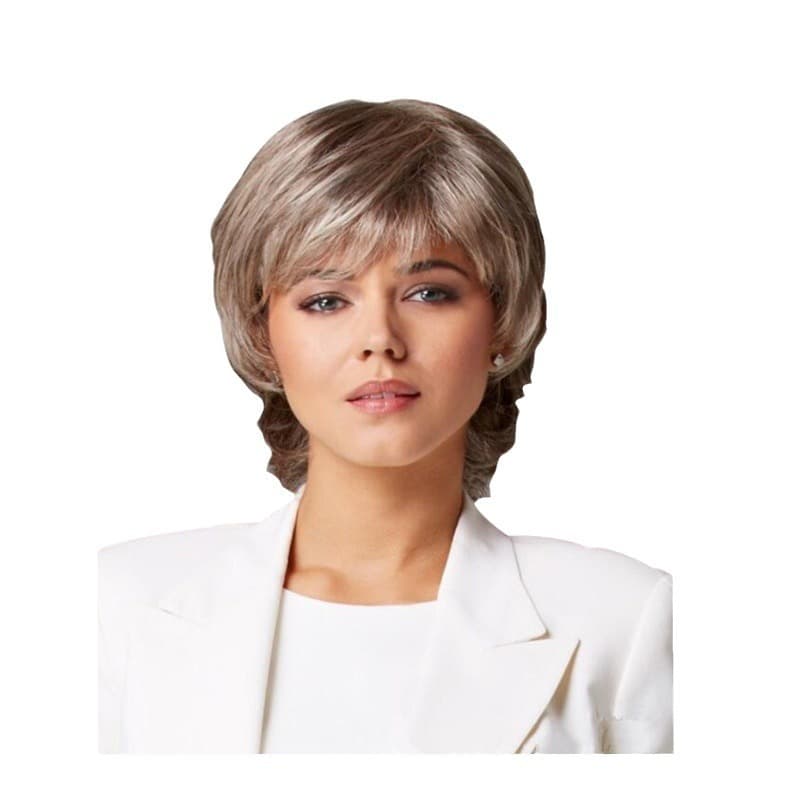 Amazon AliExpress Export Source European American Women's Blonde Short Hair Flip Short Straight Slightly Curly Synthetic Hair