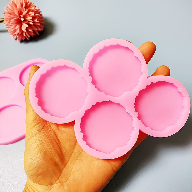 Export Silicone Mold Phone Stand Sticker Resin Mold Irregular 4 Round Stand Sticker Phone Decoration