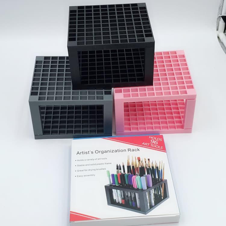 Multi-purpose cross-border watercolor and oil painting pen holder, detachable 96-hole square pen holder, art and office supplies.