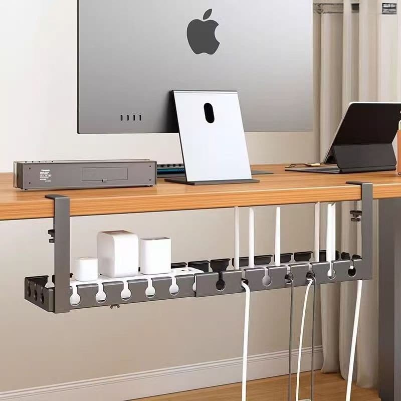 Under-Desk Cable Management Box, No-Drill Cable Organizer, Desktop Socket Wire Hider