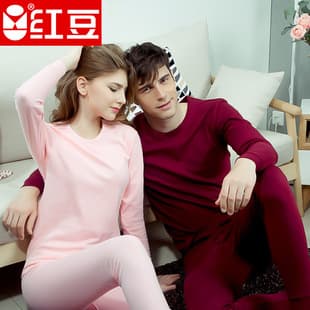 Hongdou Men's and Women's Combed Cotton Red Black Thermal Underwear Set, Long Johns, This Year of Birth, Wedding, Winter, Plus Size Set