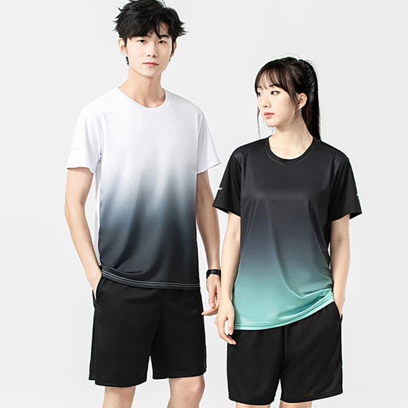 SP New [Factory Direct] Sportswear Set Couple Set Short Sleeve T-Shirt Set Summer Quick-Dry Ice Silk Fashion
