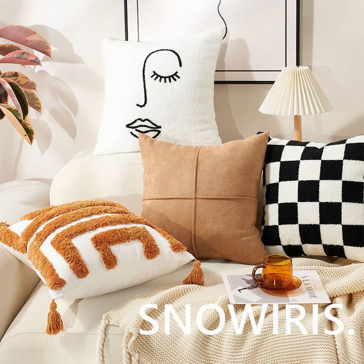 Nordic Ins-Style Velvet Tufted Embroidery Throw Pillow Cover for Living Room Sofa, Geometric Cushion Cover for Guesthouse