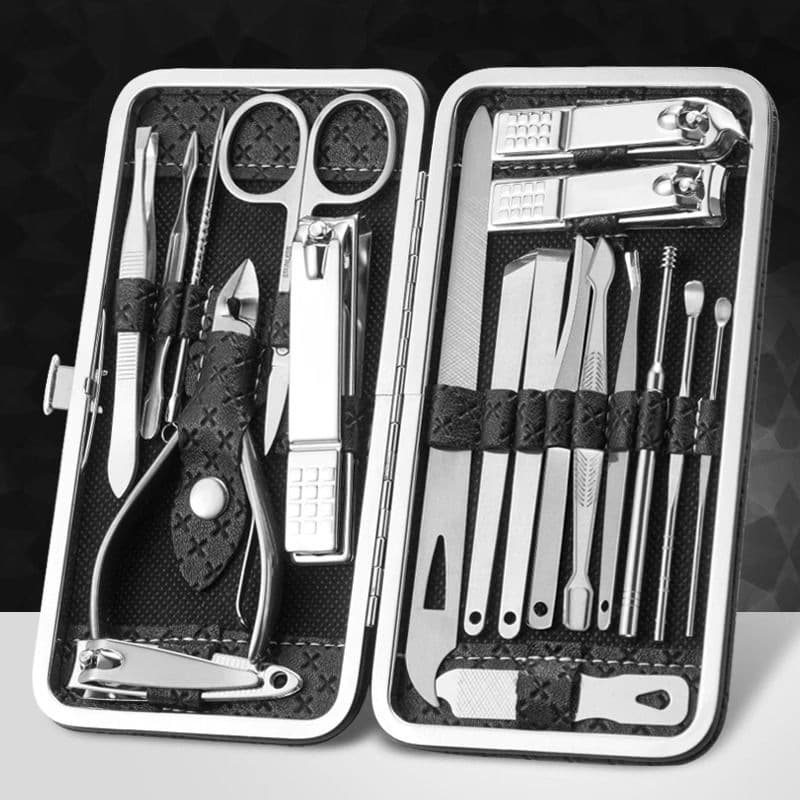 New high-end stainless steel nail clipper set, 7-piece set, nail clippers, pedicure knife, complete nail care tools.