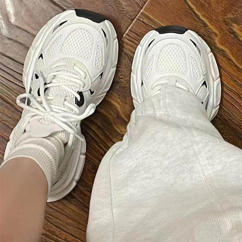 Campus Style Zhao Lusi Same Style Dad Sneakers Women Summer Mesh Shoes White Casual Lightweight Running Sports Shoes