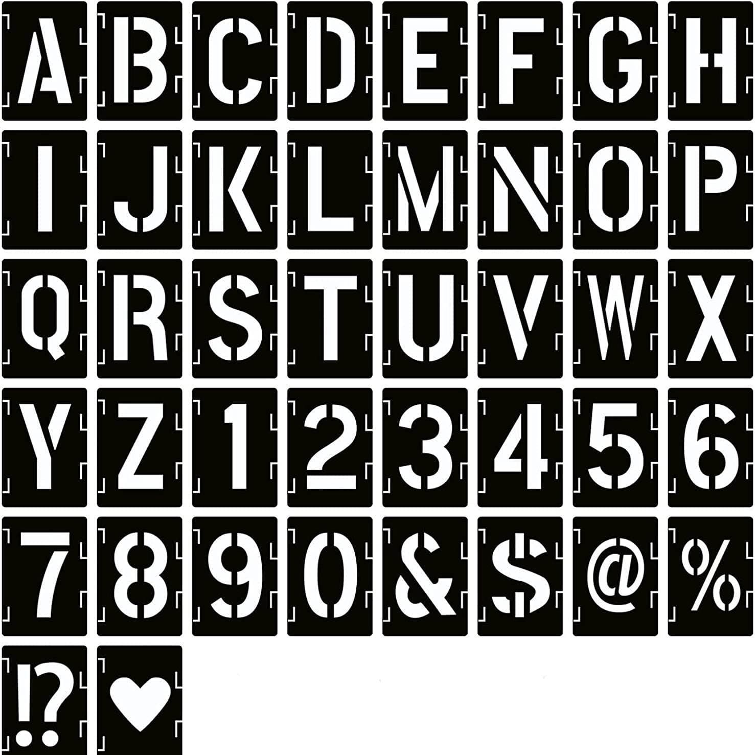 Cross-border 42-piece alphanumeric symbol template set DIY plastic letter painting template letter interlocking