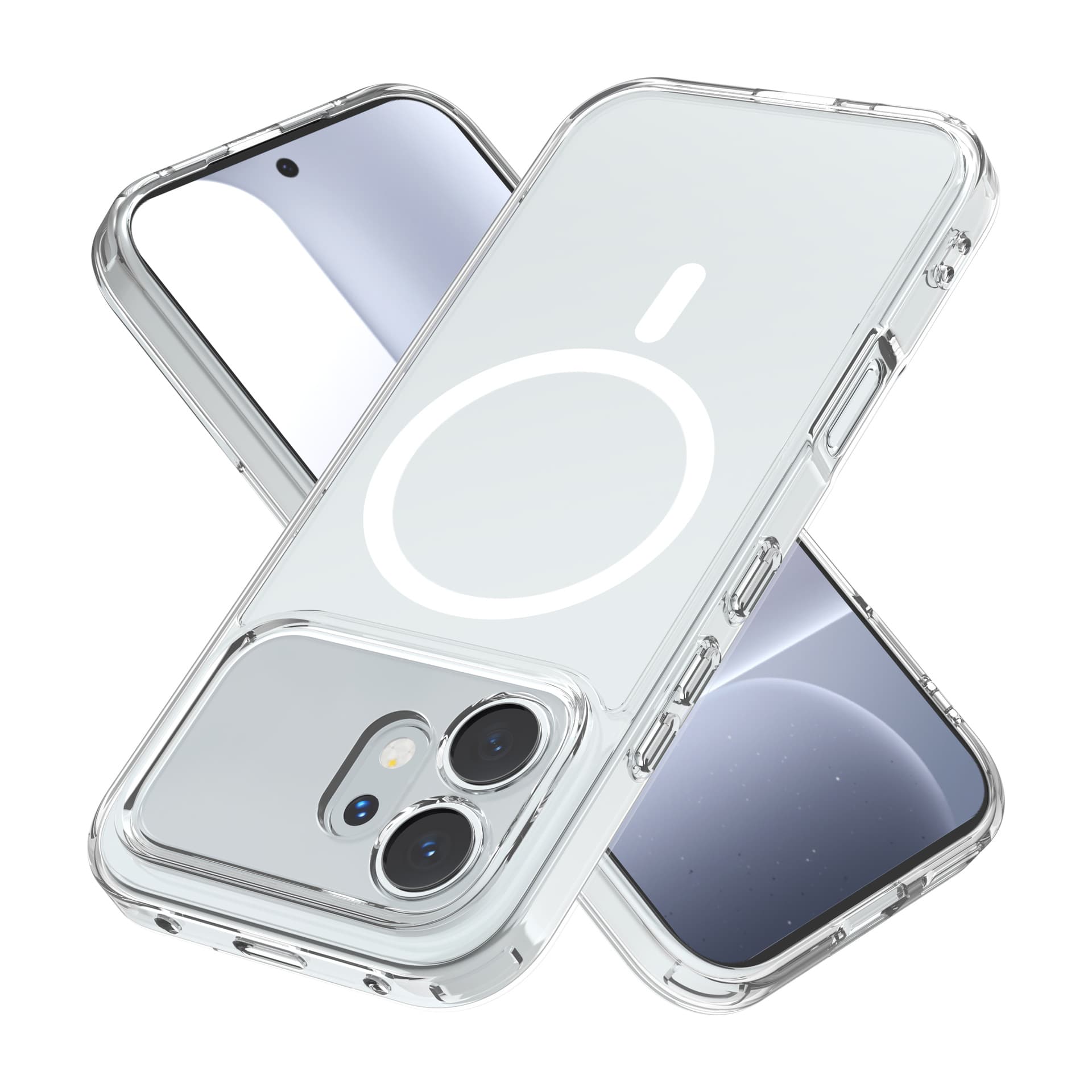 Transparent Magnetic Phone Case for Honor X7E Plus, Honor Turbo Anti-Yellowing Scratch-Resistant 2-in-1 Protective Cover