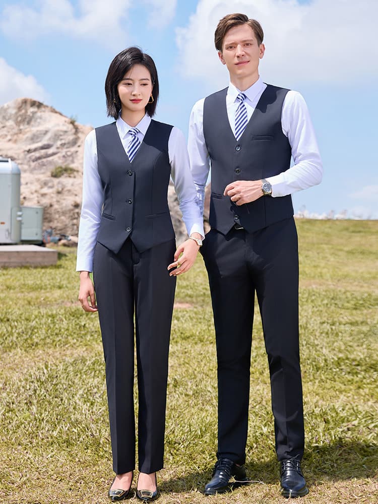 Designed Professional Suit Vest for Women Work Clothes Real Estate Vest Billiard Club Bank Slim Fit