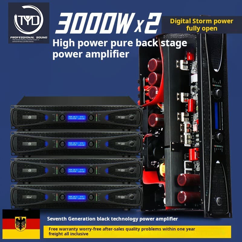 Black Tech Cross-Border Digital Pure Power Amplifier High-Power Professional Amplifier for Stage KTV Bar Equipment