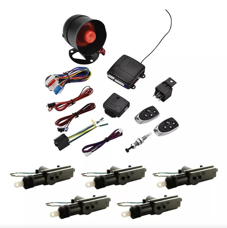 South American E-commerce Product: Car Alarm with Added 5-pin Relay and 2-wire Motor