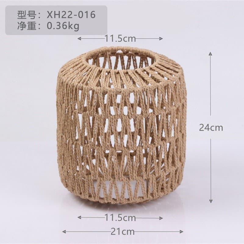 Paper Rope Pendant Light New Chinese Style Rattan-Look Lampshade for Homestay Restaurant Hotpot Shop Creative DIY Woven Lighting Decoration