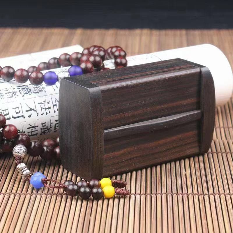 Sandalwood Buddha Box with Velvet Gold Sand Buddha Statue, Altar Stand, Small Shrine, Portable Buddha Plaque, Miniature Shrine, Natural Solid Wood