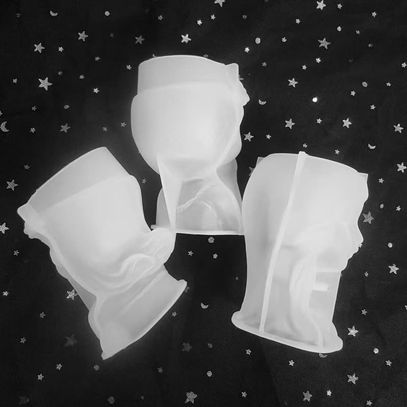 DIY Resin Drip Grafting Gypsum Mold Silent Body Vase Skull Head Potted Plant Candle Holder Silicone Mold Kitchen Tableware