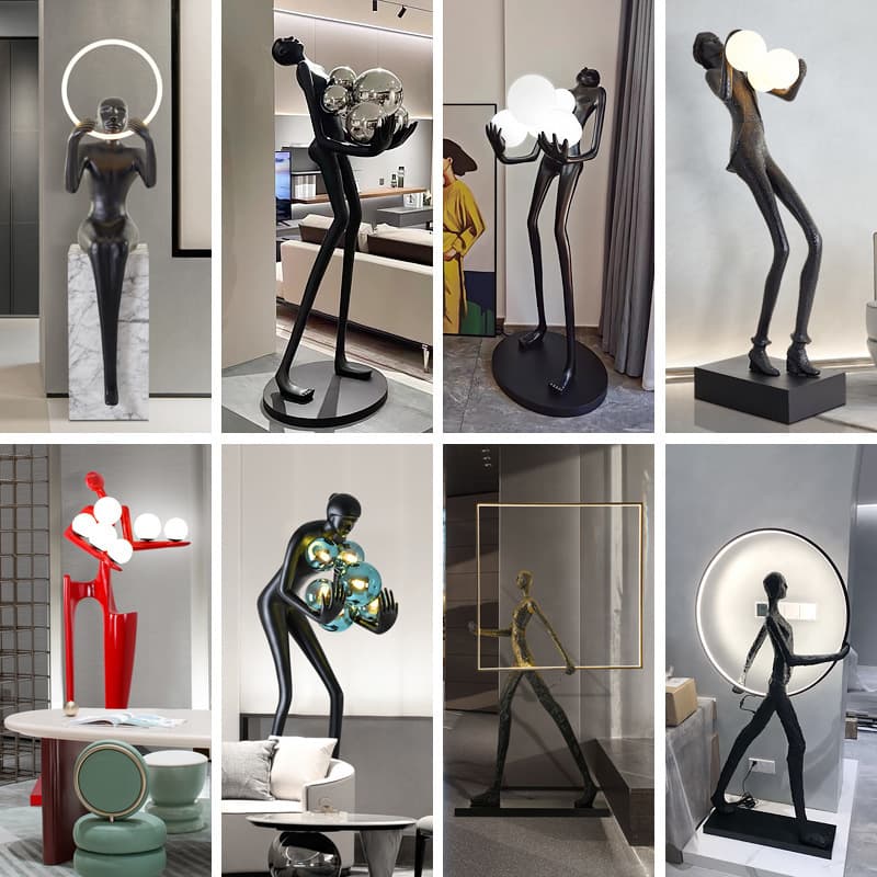 Humanoid art sculpture floor lamp living room light luxury design modern creative exhibition hall decorative ornaments floor lamp