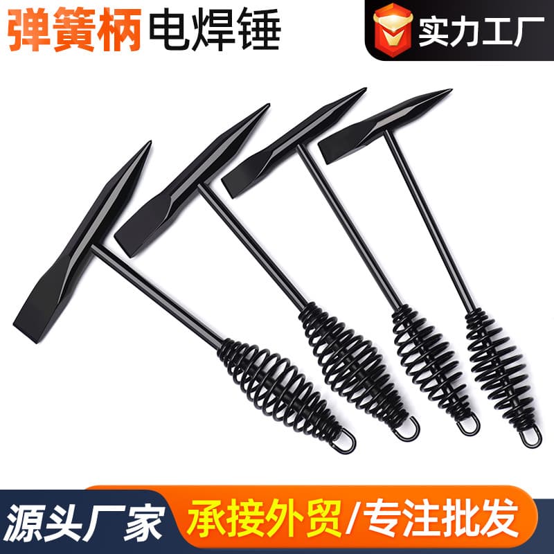 Manufacturer Spring Handle Welding Hammer Pointed Welder Hammer Ice Breaking Hammer Spring Hammer Rust Removal Slag Hammer Hardware Tools