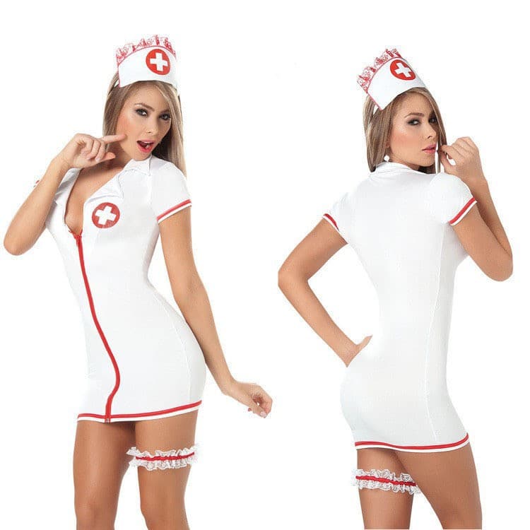 New European and American Lingerie White Sexy Nurse Costume Cosplay Role-Playing Wholesale