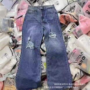 Cross-border Shein export women's jeans high stretch trendy slim fit wholesale denim stock clearance cotton