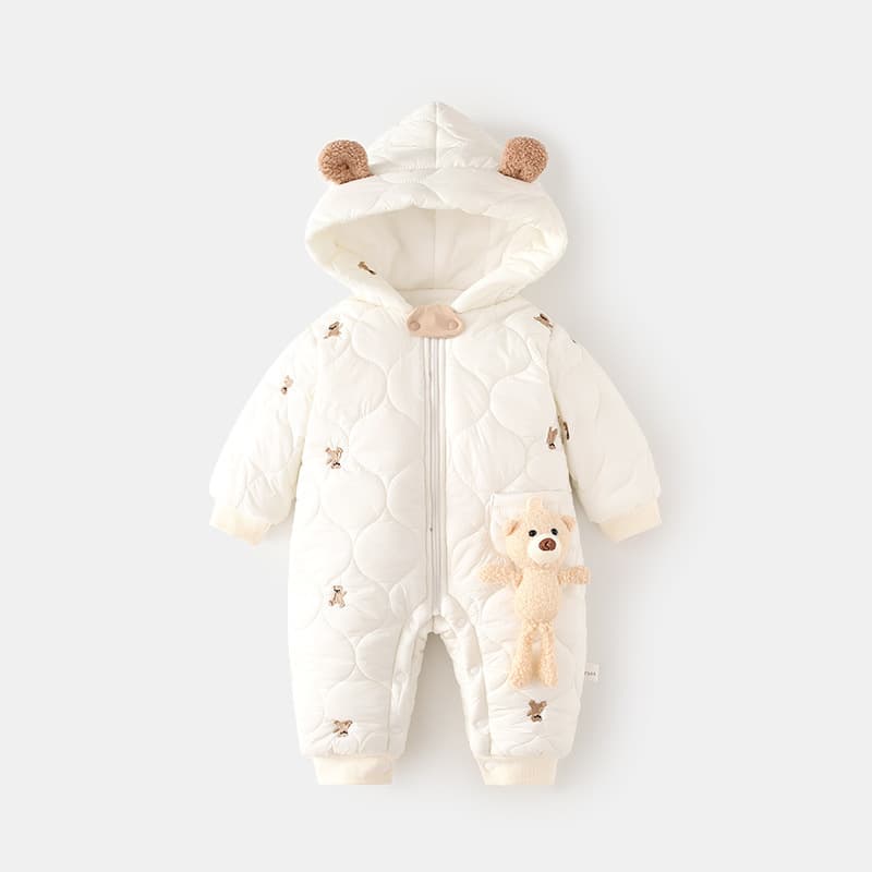 Thickened Cotton Baby Outfit Windproof Hooded Romper Suit for Autumn Winter Outdoor Children Clothes AE Stock Brand