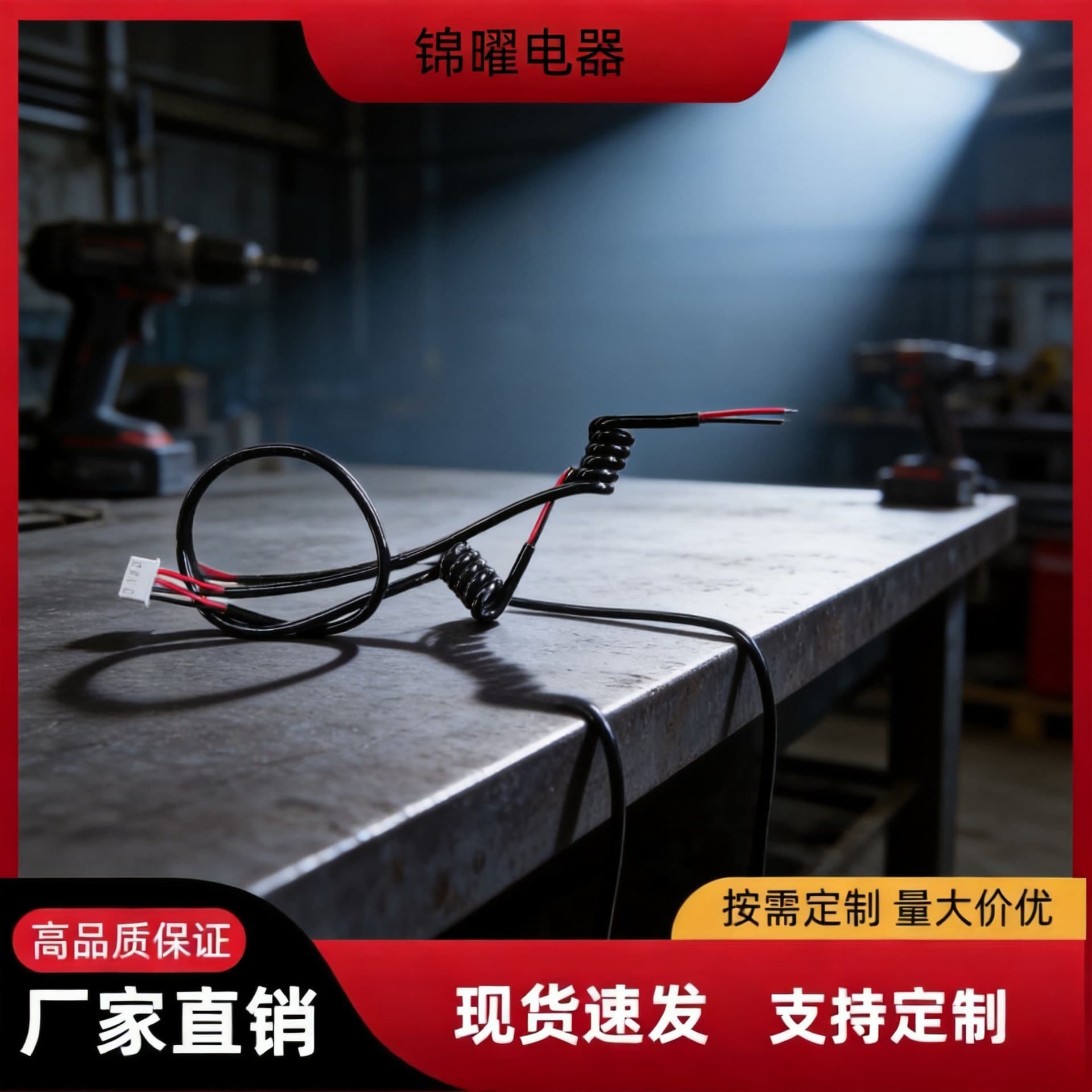 Jinyao Flame Retardant Spring Telescopic Cord Power Tool Power Cord PVC Sheathed Cable Cord Flexible Cord Supports Customization