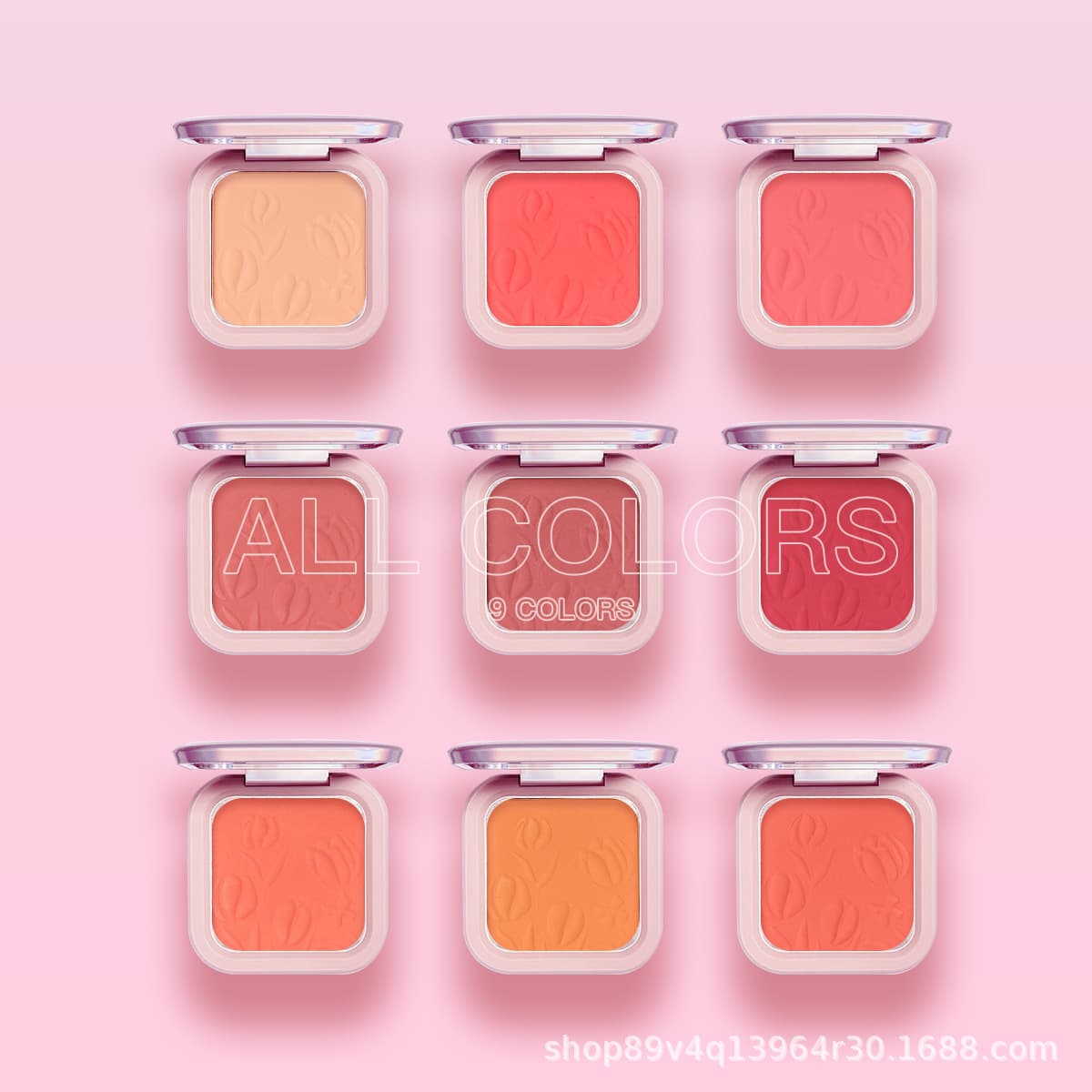 Cross-border spot facial makeup blush waterproof long-lasting makeup color brightening three-dimensional no logo high-gloss glitter no logo