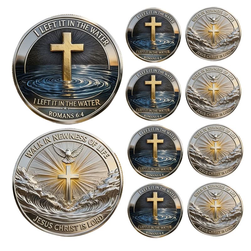 Cross-border Hot Selling Cross Commemorative Coin Collection Medal Enthusiast Collection Ornament