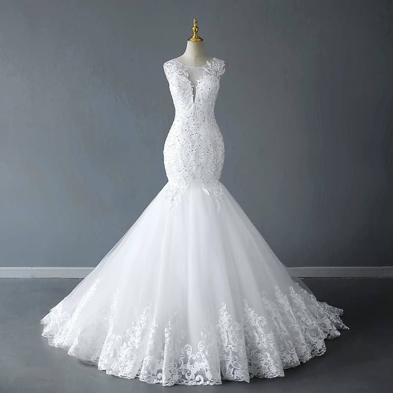 2026 New European and American Wedding Dress, V-Neck Elegant Long Simple Light Gown with Unique Style