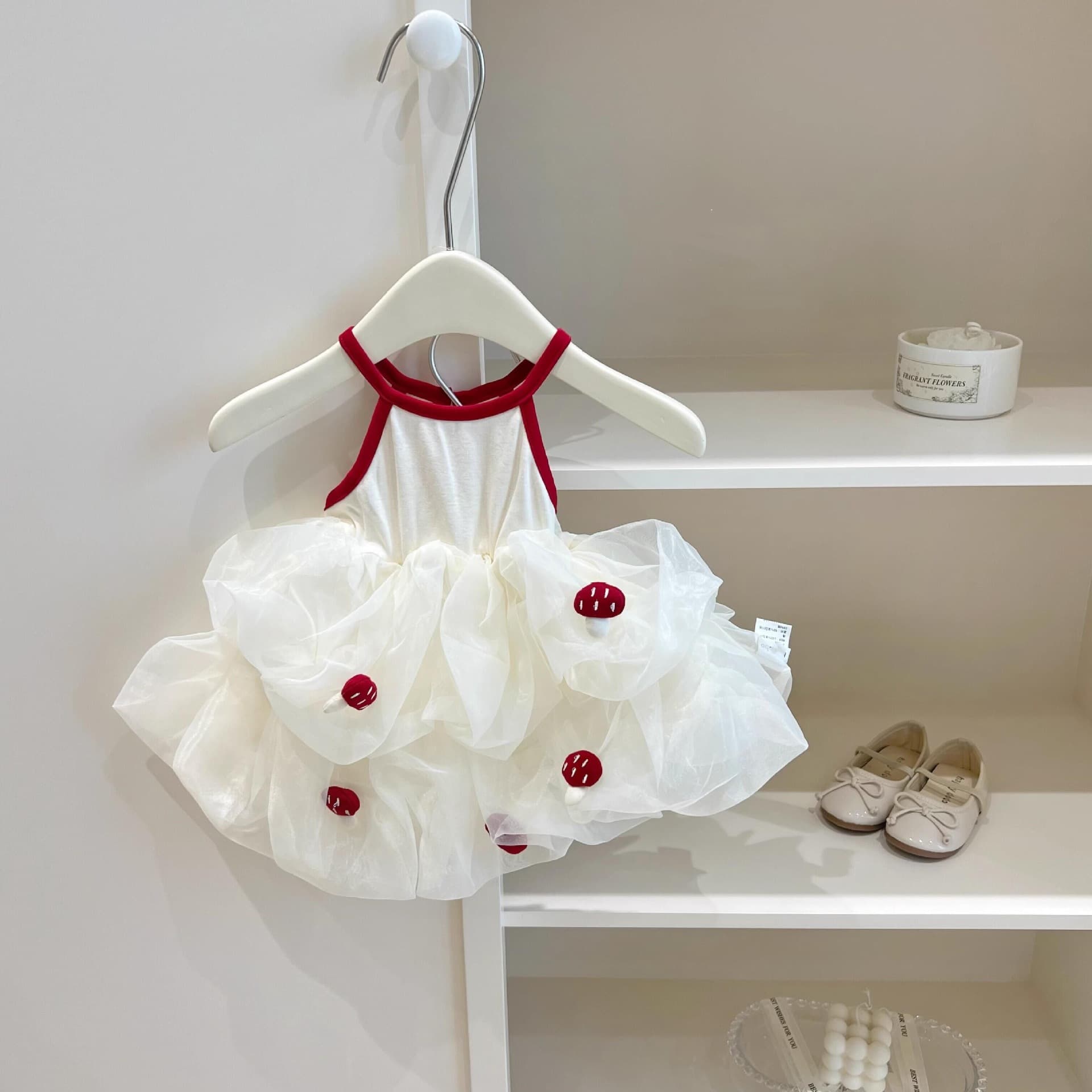 Tian Xiaosi Girls' Dress Summer New Children's Stylish Halter Puffy Dress Baby Girl Summer Stylish Cake Dress