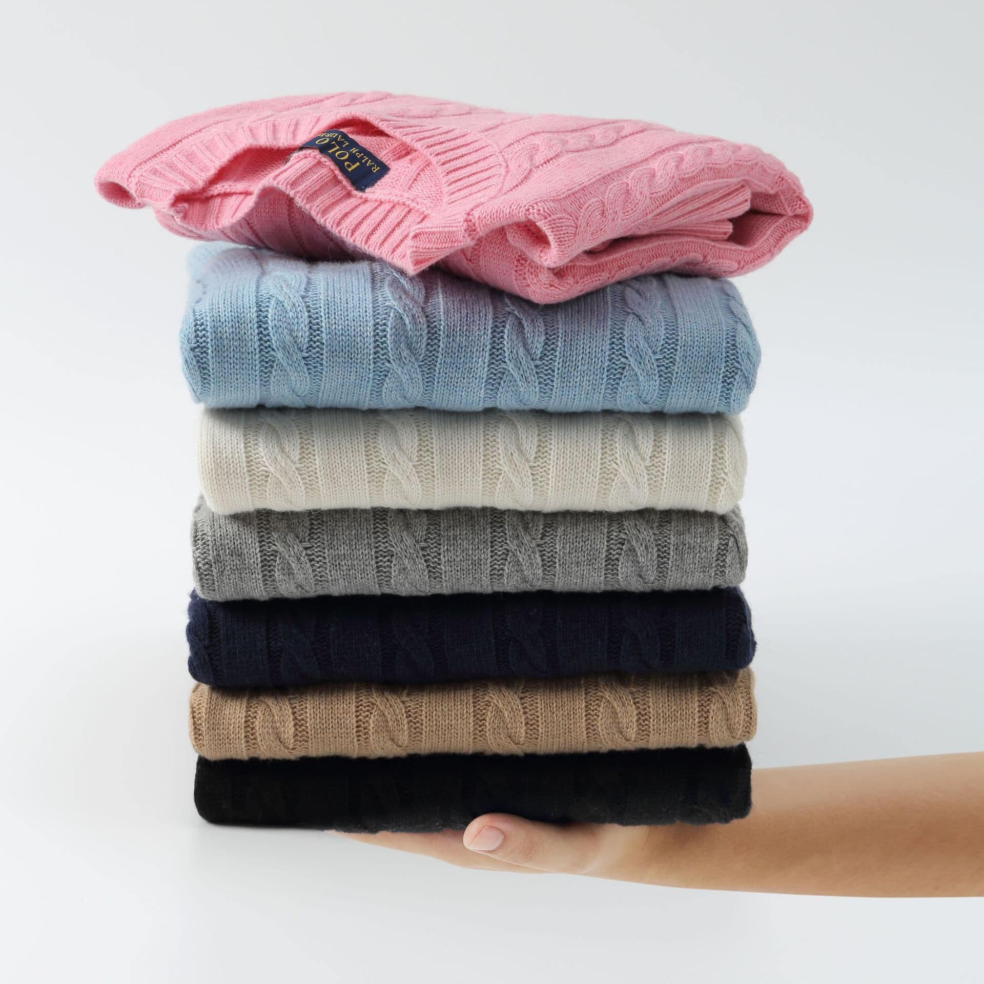 Winter RL Pullover Round Neck Sweater Couple Pony Cable Knit Wool Sweater Casual Warmth Thickened