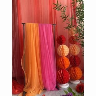 Wedding Birthday Party Decoration Red Festive Series Tulle Soft Mesh Kindergarten Environment Creative Decorative Curtain