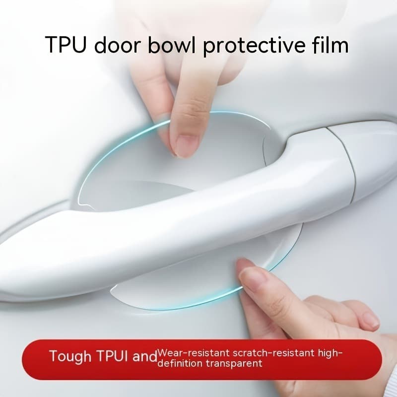 Hot-Selling 8-Piece TPU Car Door Cup Protective Film Transparent Anti-Scratch Handle Sticker (Amazon Export)