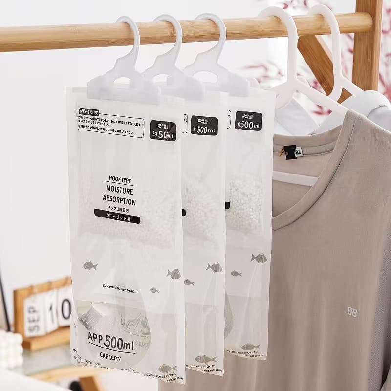 Dehumidifier Bag for Moisture Absorption, Damp and Mold Prevention, Indoor Wardrobe, Room, Dormitory Student Hanging Type