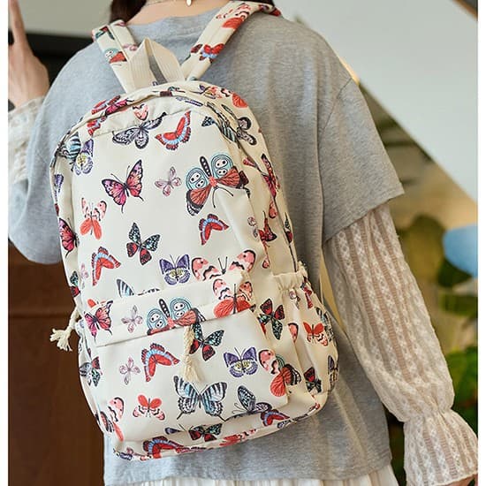 High school female student backpack, cute little flower girl, casual, simple, high-looking, large-capacity, trendy junior high school student school bag