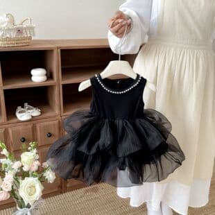 Girls Summer Dress Fashionable Kids Stylish Skirt Sisters Summer Dress Birthday Party Princess Dress Trend