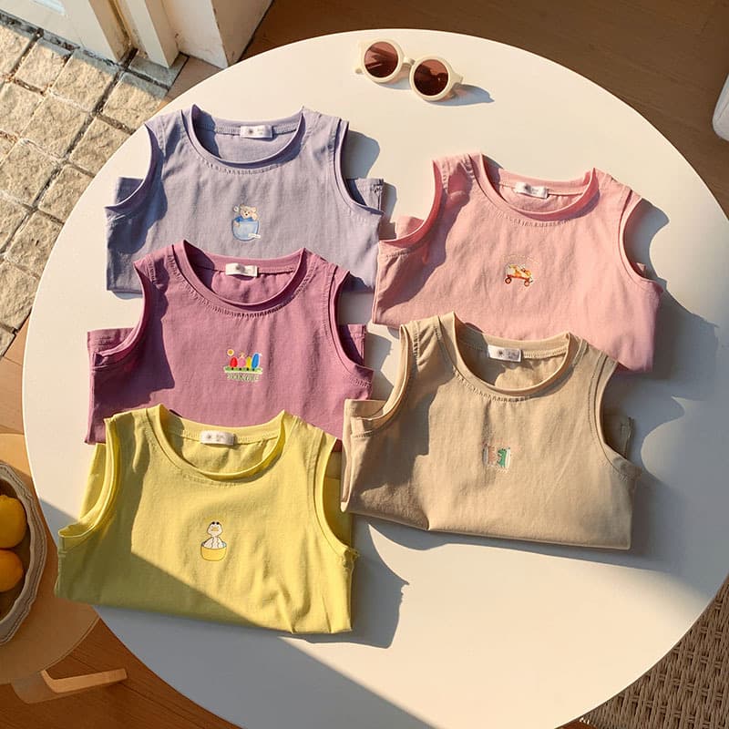 Girls Summer Boys Short Sleeve T-Shirt 2026 New Kids T-Shirt Summer Sleeveless Vest Trendy Fashion