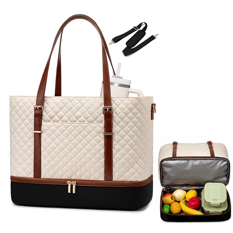 Amazon Tote Bag with Layered Aluminum Foil Insulated Lunch Bag, Commuter 15.6-inch Laptop Tote Bag