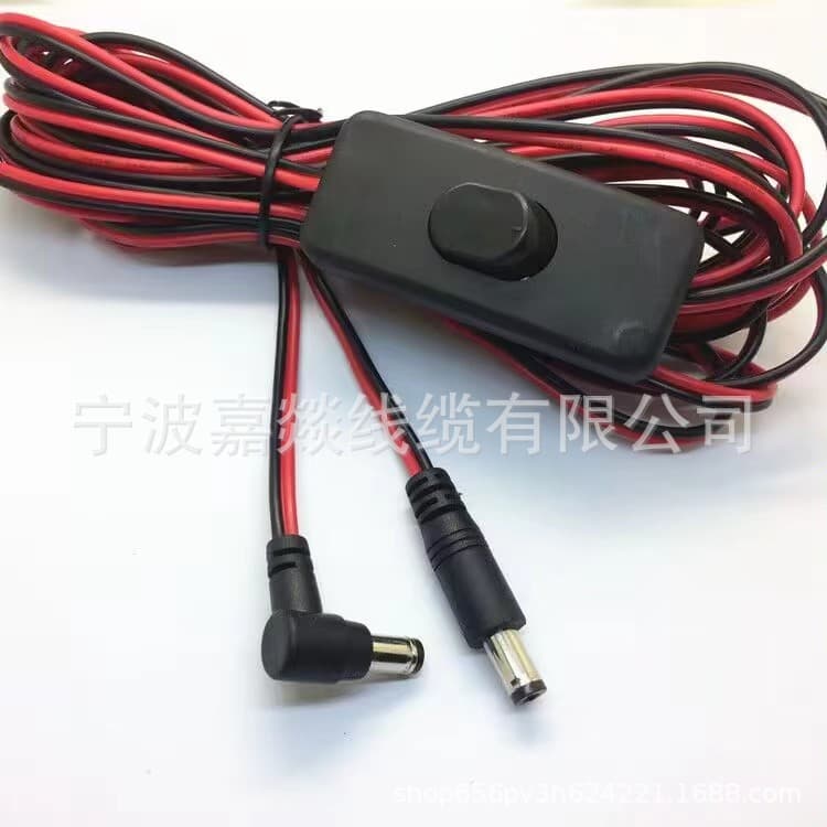 Factory Wholesale Right-Angle to Straight DC5521 DC5525 Tuning Fork DC Power Cord 303 Switch Cable