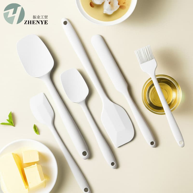 Integrated Silicone Spatula 6-Piece Baking Set, Heat-resistant Cake Spreader, Cream Knife, Oil Brush, Spatula